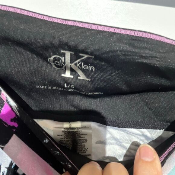 Calvin Klein Women's Multicolor Palm Tree Design High Rise Biker Shorts Large - Picture 6 of 7